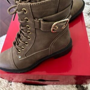Guess Tan Combat Moto Boots